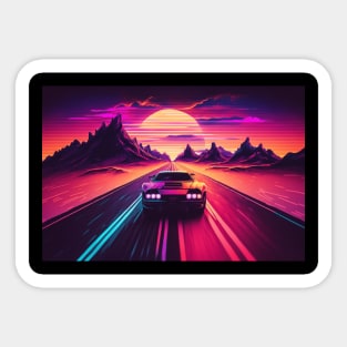 Retrowave Aesthetic Car Sticker